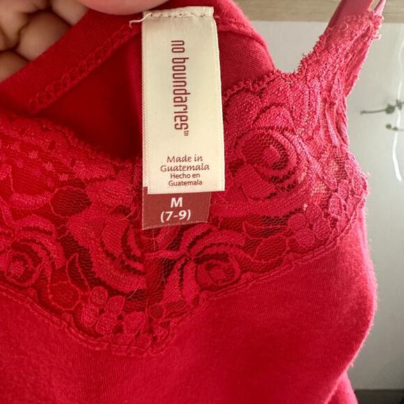 Pink Fuchsia Lace Trim Y2K Baby Doll Feminine Fairy Whimsygoth Tank Top M Cotton - Picture 6 of 8